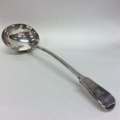 A good fiddle pattern silver soup ladle. London. B