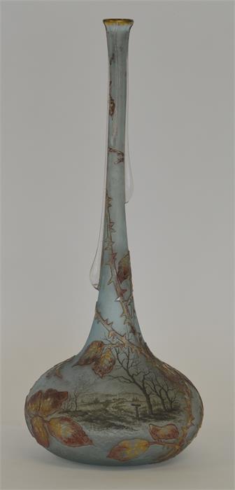 An extremely rare Daum Nancy oviform glass vase wi - Image 6 of 8