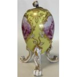 A 19th Century Meissen porcelain yellow ground egg