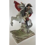 A large porcelain equestrian figure modelled as N