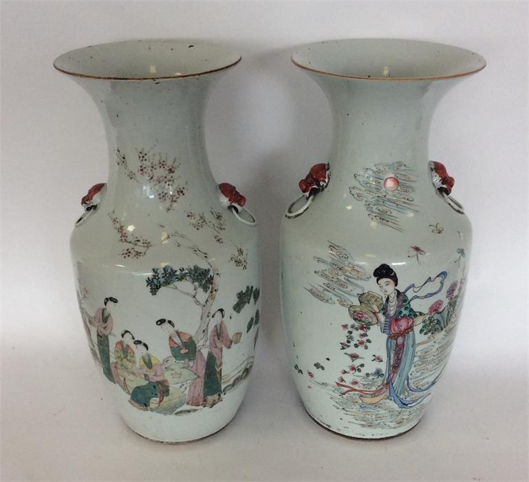 A pair of tall Chinese Republic baluster shaped va
