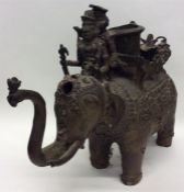 A heavy bronzed statue of an elephant of Eastern d
