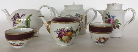A 19th Century Meissen oviform porcelain teapot pa