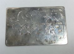 An attractive silver christening plaque decorated