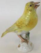 A 19th Century Meissen figure of a yellow canary p