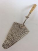 A rare attractively decorated silver fish slice mo