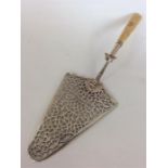 A rare attractively decorated silver fish slice mo