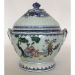 A large Chinese porcelain Famille Rose two-handled