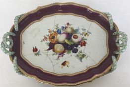 A Meissen Marcolini porcelain two-handled Cabaret