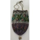 A good quality Antique beadwork bag decorated with