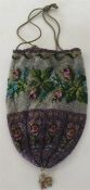 A good quality Antique beadwork bag decorated with