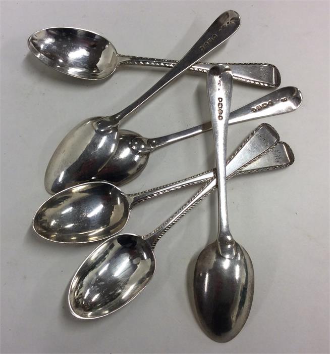 A set of six Victorian silver teaspoons with feath - Image 2 of 2