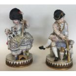 A pair of Meissen porcelain figures modelled as a