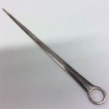 A Georgian silver meat skewer with ring thumbpiece