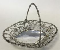 A Georgian silver turned swing-handled basket attr