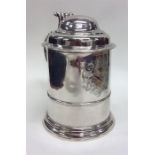 A good Georgian silver lidded tankard with engrave