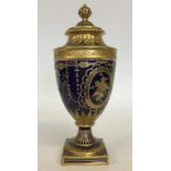A Royal Crown Derby porcelain large cobalt blue va