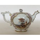 An 18th Century Meissen porcelain oviform teapot a