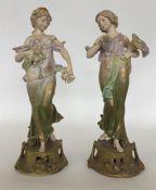 A pair of Austrian porcelain Art Nouveau-style fig