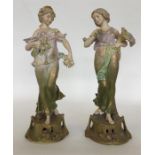 A pair of Austrian porcelain Art Nouveau-style fig