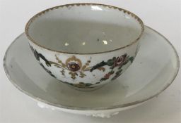 An 18th Century porcelain tea bowl finely painted