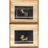 A pair of unusual paintings of winged infants. Sig