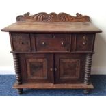 A Regency rosewood specimen cabinet with scroll de