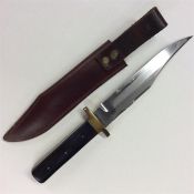 A good quality knife with brass and hardwood handl