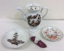 A 19th Century Meissen porcelain burgundy coloured