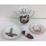 A 19th Century Meissen porcelain burgundy coloured