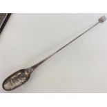 An unusual Continental silver pickle fork / pierce