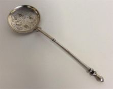 A Danish silver preserve spoon attractively decora