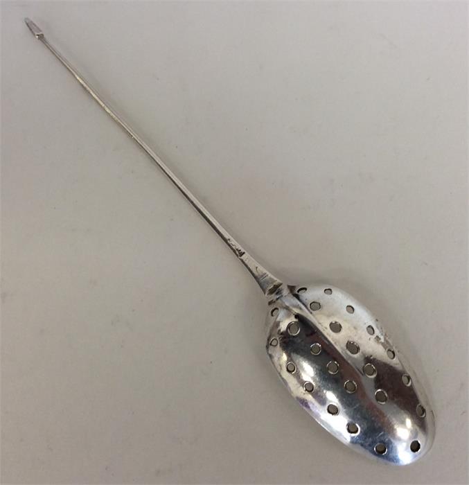 A George I rat tail mote spoon with pierced body a - Image 2 of 2