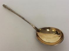 A good quality Russian silver gilt spoon decorated