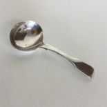 A Georgian silver fiddle pattern caddy scoop. Lond