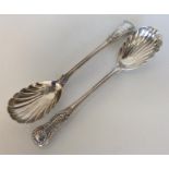 A good pair of silver Kings' pattern salad servers