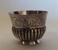 A small Russian silver tot with fluted body. Appro
