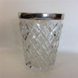 A silver and cut glass vase. Birmingham. Approx. 1
