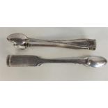 Two pairs of silver sugar tongs. London. By George