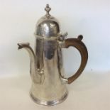 EXETER: A rare silver coffee pot, the tapering bod