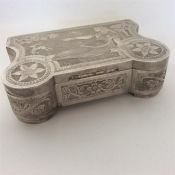 A heavy Continental silver Egyptian-style box with