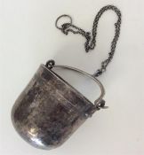 An unusual Continental silver basket with engraved