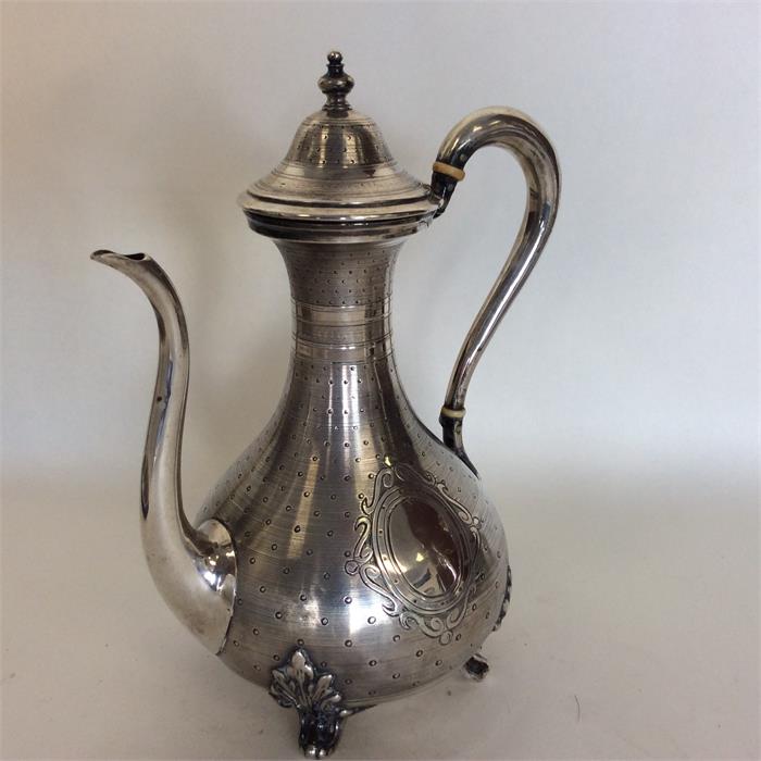 A Continental baluster shaped coffee pot with hing - Image 2 of 2