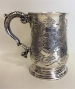 A heavy Georgian half pint mug attractively engrav