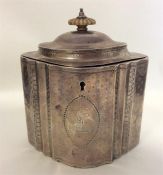 A good Georgian silver tea caddy, the body attract