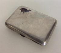 A good Continental silver cigarette box, enamelled