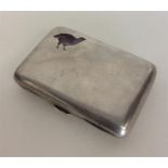 A good Continental silver cigarette box, enamelled