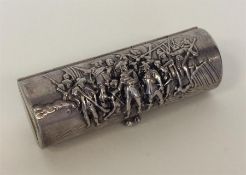 An unusual Danish cylindrical purse with silver gi