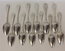 A good set of twelve Georgian picture back spoons