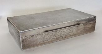 A good large rectangular silver cigarette box with